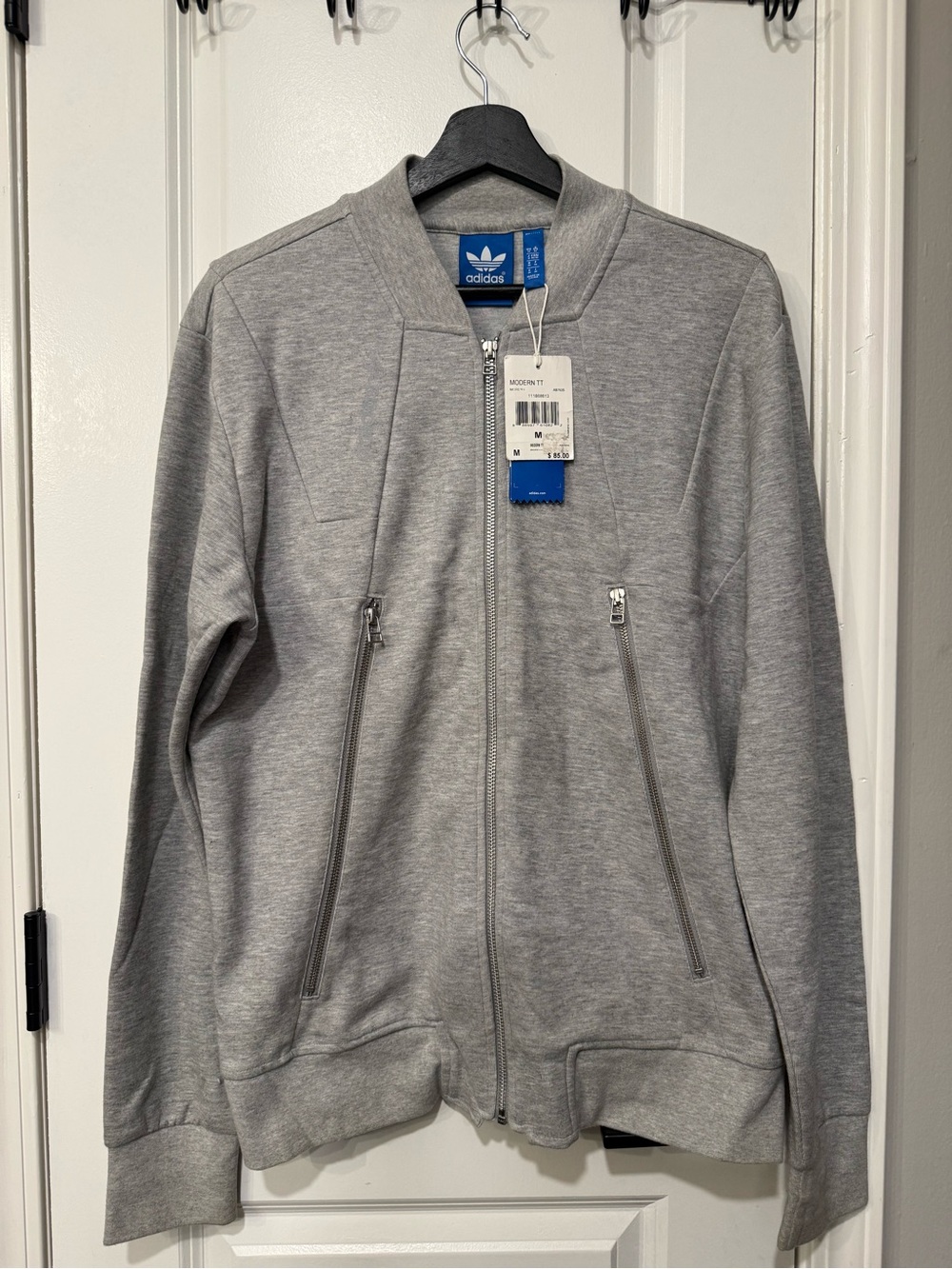 ADIDAS Men's Heather Gray Full-Zip Bomber Jacket